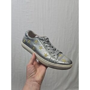 Kenneth Cole Techni Cole Kam‎ Star Leather Shoes Women's 10 Lace-up Silver Gold
